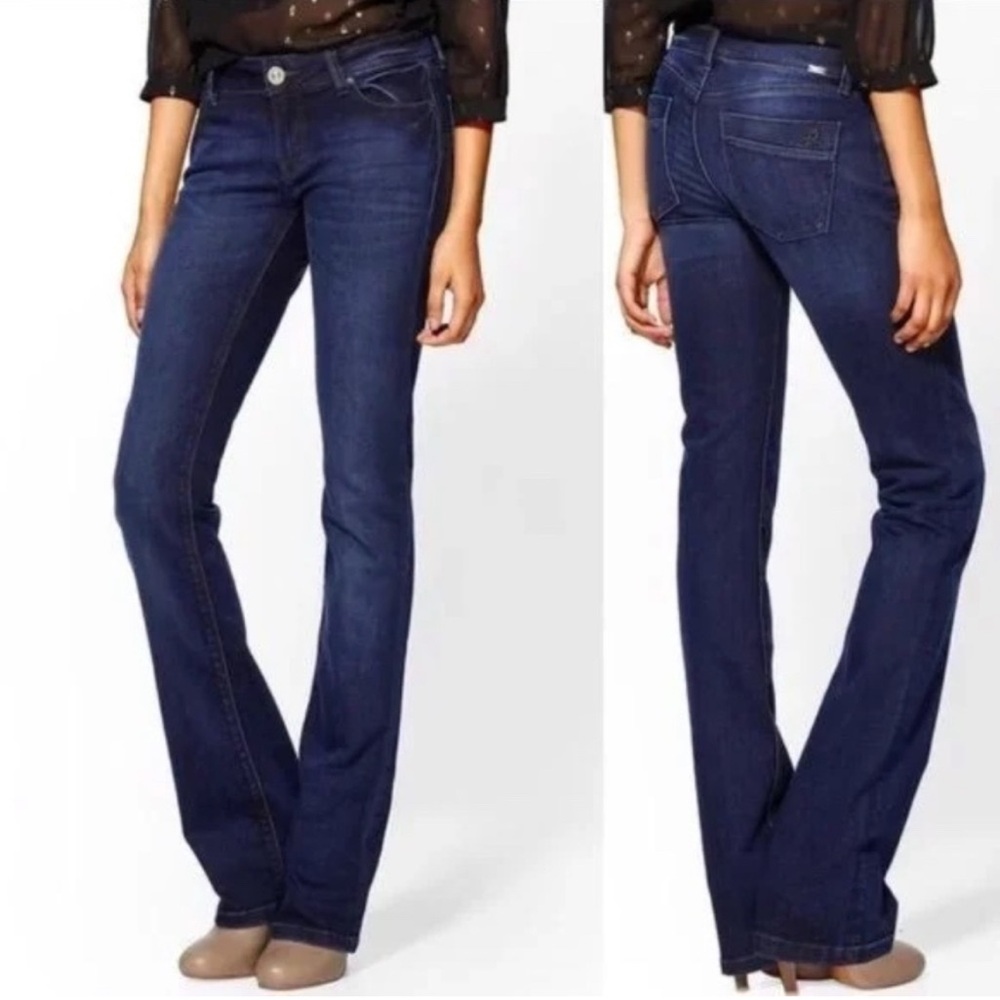 DL1961 Denim Cindy Slim Boot Cut Jeans in Sonic Dark Wash Mid Rise Size 32 NWT